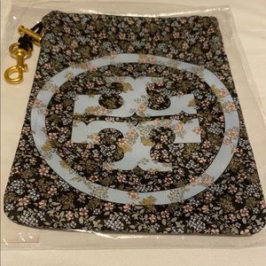 Tory Burch Travel Pouch Black with Floral Print